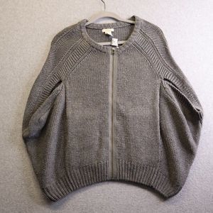 Sundance Sweater Womens Small Gray Cocoon Lambswool Blend Sleeveless Full Zip